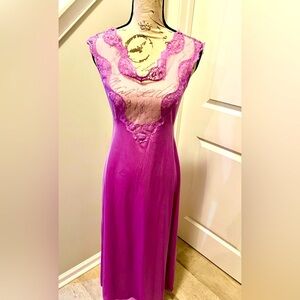 Vintage 1950s Sexy Nightgown/Dress Slip by Blush Intimates. Lilac, Lace, Size M